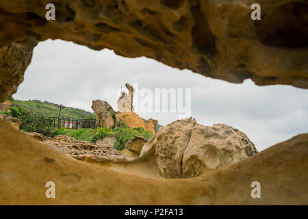 Les roches spéciales dans Yehliu Geopark à nouveau Taipei, Taiwan Banque D'Images