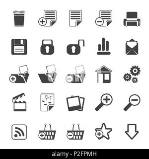 Silhouette 25 icônes Internet détaillée simple et réaliste - Vector Icon Set Illustration de Vecteur