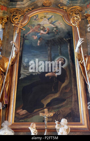 Saint François Xavier, retable de l'église de Sainte Trinité de Klenovnik, Croatie Banque D'Images