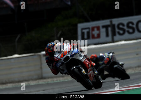 Montmelo, Espagne. Jun 15, 2018. Jack Miller (43) de l'Australie et de l'Alma Pramac Racing Ducati au cours de la libre pratique de la Gran Premi de Catalunya de Monster Energy, le Circuit de Catalunya, Espagne, Montmelo.Le 15 juin 2018. Credit : CORDON PRESS/Alamy Live News Banque D'Images