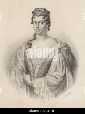 Marie-Anne de la Trémoille (1642-1722). Princesa de los Ursinos ; político francesa, cortesana de Maria Luisa Gabriela de Saboya. La gravure de 1870. Banque D'Images