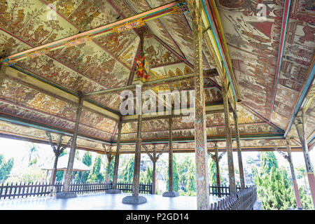 Des peintures au plafond, Kertha Gosa Pavilion, Klungkung Palace, Taman Gili, Semarapura, Klungkung, Bali, Indonésie Banque D'Images