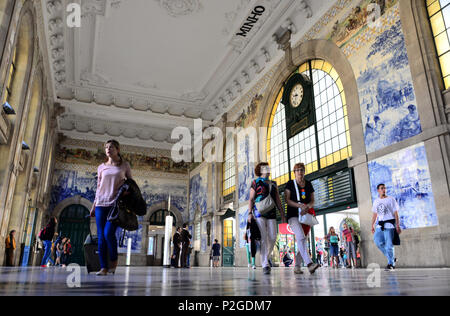 La gare de São Bento, Porto, Portugal Banque D'Images