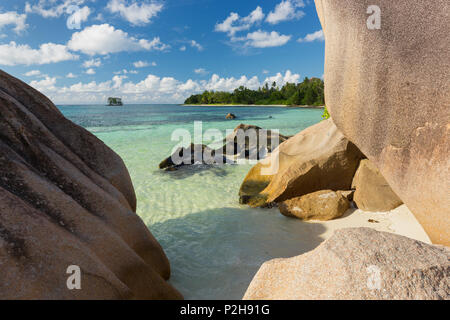 Côte Rocheuse, Anse Source d'argent, Anse Union Européenne, l'île de La Digue, Seychelles Banque D'Images