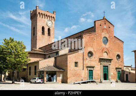 San Miniato, en Toscane, Italie. 13c le Duomo (la cathédrale) de S. Maria Assunta et San Genesio, et son Campanile (clocher), connu sous le nom de Tour Matilde Banque D'Images