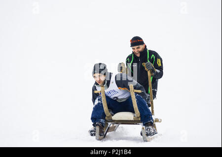 Course de luge traditionnelle, Waldau, Titisee-Neustadt, Forêt-Noire, Bade-Wurtemberg, Allemagne Banque D'Images