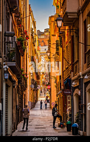 Italie Sardaigne Cagliari Marina district via Barcellona Banque D'Images