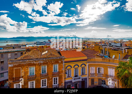 Italie Sardaigne Cagliari Marina District Banque D'Images