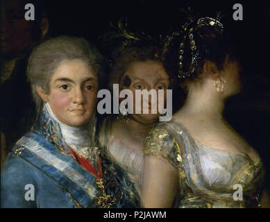 'La famille de Carlos IV" (détail), 1800, huile sur toile, P00726. Auteur : Francisco de Goya (1746-1828). Emplacement : Museo del Prado-PINTURA, MADRID, ESPAGNE. Banque D'Images