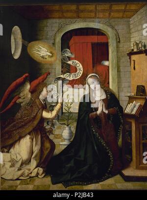 'L'annonciation', ca. 1501-1535, École d'espagnol, huile sur panneau, 1171 x 139 cm, P02171. Auteur : LEÓN Picardo (d. 1541). Emplacement : Museo del Prado-PINTURA, MADRID, ESPAGNE. Banque D'Images