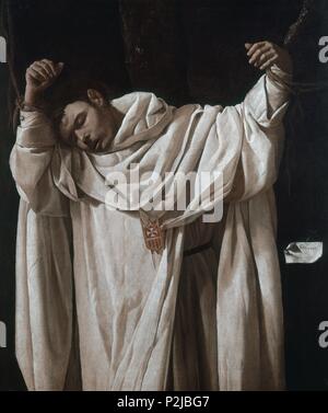 'Saint Serapion", 1628, huile sur toile, 120 x 103 cm. Auteur : Francisco de Zurbaran (ch. 1598-1664). Emplacement : Wadsworth Atheneum, Hartford dans le Connecticut. Banque D'Images