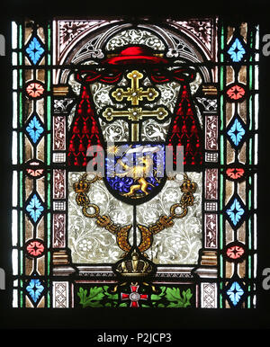 Armoiries du Cardinal Joseph Mihalovic, vitraux dans la cathédrale de Zagreb Banque D'Images