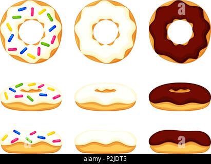 Cartoon couleur divers jeu donut Illustration de Vecteur