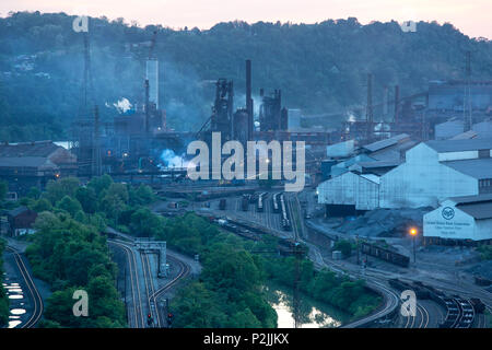 US STEEL CORPORATION EDGAR THOMSON PLANTE DE LA RIVIÈRE MONONGAHELA, BRADDOCK ALLEGHENY COMTÉ PENNSYLVANIA USA Banque D'Images