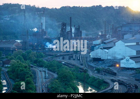 US STEEL CORPORATION EDGAR THOMSON PLANTE DE LA RIVIÈRE MONONGAHELA, BRADDOCK ALLEGHENY COMTÉ PENNSYLVANIA USA Banque D'Images