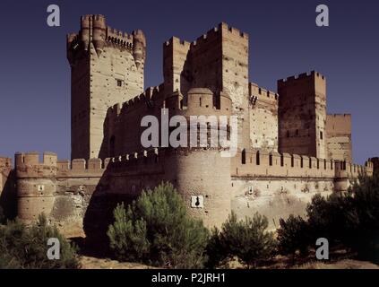 Château de la Mota. Construit entre le 13ème et le 15ème siècle. Medina del Campo. La province de Valladolid. Emplacement : CASTILLO DE LA MOTA, MEDINA DEL CAMPO, ESPAGNE. Banque D'Images