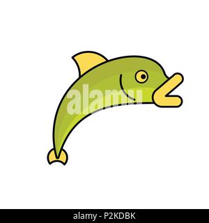 Poisson saumon isolées. Vector illustration d'animaux marins. Illustration de Vecteur