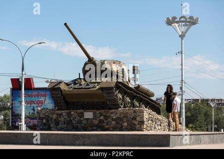 Tiraspol, Moldavie, réservoir, monument situé sur la rue du 25 octobre Banque D'Images