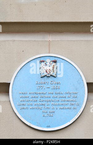 Robert Owen blue plaque Banque D'Images