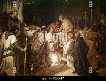 La dernière communion de Saint Ferdinand. Madrid, Sénat. Auteur : Alejandro Ferrant y Fischermans (1843-1917). Emplacement : SENADO-PINTURA, MADRID. Banque D'Images