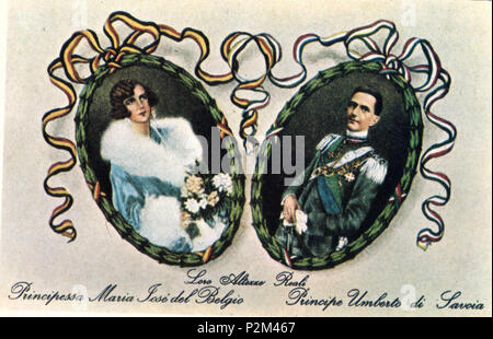 53 Maria Josè del Belgio e Umberto di Savoia Banque D'Images