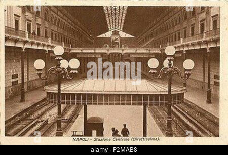 . Italiano : 'Napoli - Stazione Centrale (Direttissima)' (en realtà Stazione di Napoli Garibaldi). Cartolina. Autore sconosciuto. 19e siècle. Inconnu 63 Napoli, Gare Garibaldi 10 Banque D'Images