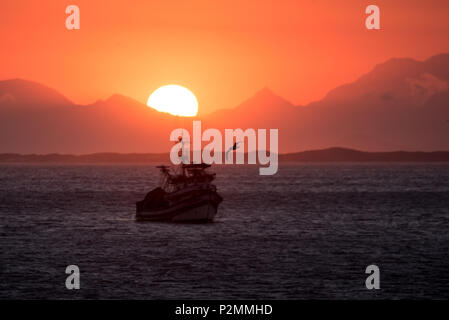 Coucher du soleil à Barra de Guaratiba Banque D'Images