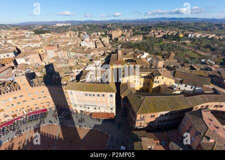 L'Italie, la Toscane, Sienne, centre historique classé au Patrimoine Mondial de l'UNESCO, la Piazza del Campo Banque D'Images