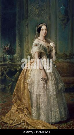 RETRATO DE LA INFANTA MARIA LUISA FERNANDA DE BORBON - SIGLO XIX. Auteur : José de Madrazo y Agudo (1781-1859). Emplacement : PALACIO REAL-PINTURA, MADRID, ESPAGNE. Banque D'Images