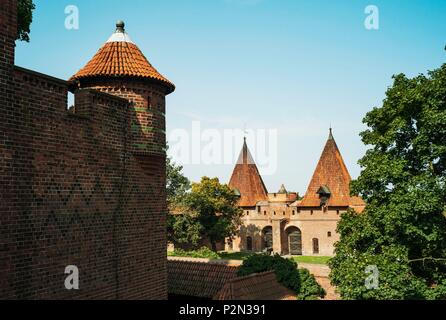 La Pologne, la Poméranie, Malbork, Château de l'Ordre Teutonique de Malbork, inscrite au Patrimoine Mondial de l'UNESCO Banque D'Images