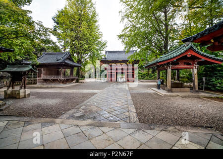 En japonais, Nezu-Shrine Yanaka, Taito-ku, Tokyo, Japon Banque D'Images