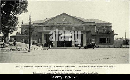 . Italiano : Stazione di Porta Roma-Lido s. Paolo . Après 1924. Inconnu 72 la gare Porta San Paolo Banque D'Images