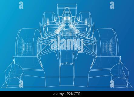 Voiture de course. Wire-frame. Format EPS10. Vecteur créé de 3d. Illustration de Vecteur