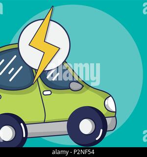 Location de véhicule électrique Illustration de Vecteur