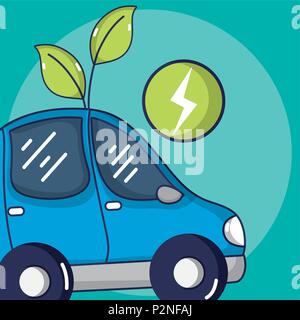 Location de véhicule électrique Illustration de Vecteur