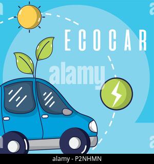 Location de véhicule électrique Illustration de Vecteur