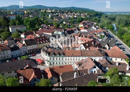 L'Autriche, Basse Autriche, Melk, vue de la ville depuis l''Abbaye de Melk Banque D'Images