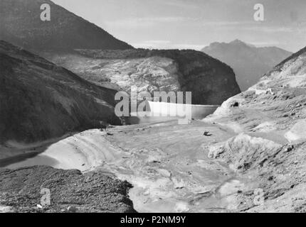 . Anglais : Glissement du barrage de Vajont, catastrophe 10 octobre 1963 . 10 octobre 1963. Inconnu 90 Barrage Vajont 1963 Banque D'Images