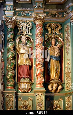 France, Haute Savoie, cordon, les sentiers du baroque, l'église Our Lady of Assumption, retable baroque Banque D'Images