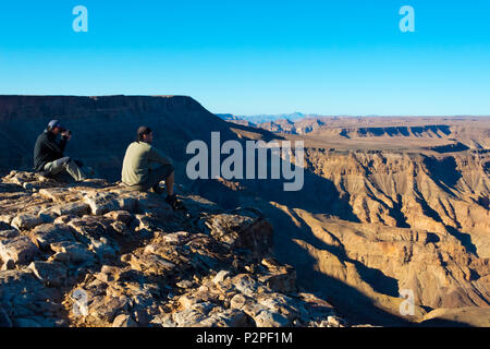 L'observation touristique Canyon Poisson dans désert du Kalahari, Région Karas, Namibie Banque D'Images