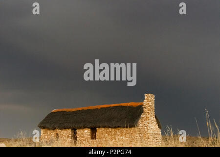 Une maison en pierre sur le désert, Kgalagadi Transfrontier Park, Afrique du Sud Banque D'Images