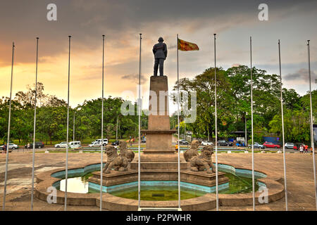 La cannelle, avec la statue du premier Premier Ministre Rt. L'honorable Don Stephen Senanayake, également connu comme le père de la nation. Photos prises le Banque D'Images