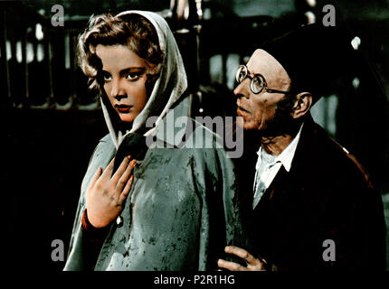 . L'écran du film italien "Luna nuova (1955) . 1955. Indeciso42 au projet italien. 50 Luna nuova Virna Lisi turi pandolfini Banque D'Images