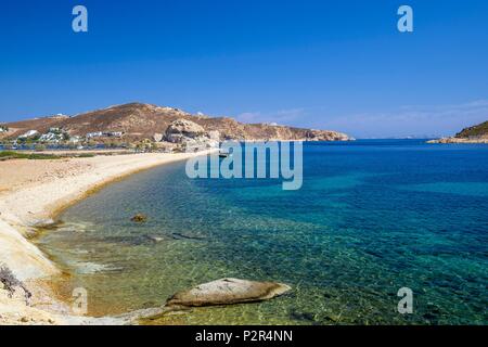 La Grèce, l'archipel du Dodécanèse, l'île de Patmos, Petra beach Banque D'Images