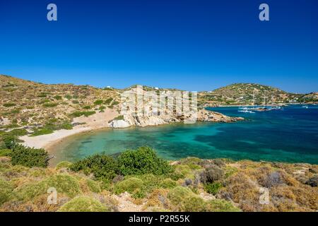 La Grèce, l'archipel du Dodécanèse, l'île de Lipsi, baie Katsadia Banque D'Images