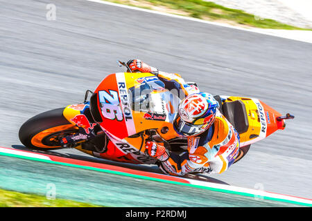 Montmelo, Espagne. 20Th Oct, 2018. DANI PEDROSA (26) de l'Espagne au cours de la séance de qualifications MotoGP de la course du Grand Prix de Catalogne, au circuit de course de Barcelone Montmelo, près de Barcelone le 16 juin 2018 (Photo : Alvaro Sanchez) Credit : CORDON PRESS/Alamy Live News Banque D'Images