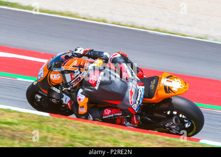 Montmelo, Espagne. 20Th Oct, 2018. NIKI TUULI (66) de la Finlande au cours de la séance de qualifications Moto2 de la course du Grand Prix de Catalogne, au circuit de course de Barcelone Montmelo, près de Barcelone le 16 juin 2018 (Photo : Alvaro Sanchez) Credit : CORDON PRESS/Alamy Live News Banque D'Images