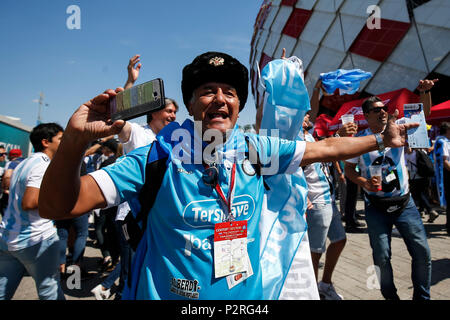 Moscou, Russie. 20Th Oct, 2018. L'Argentine fans avant la Coupe du Monde 2018 Groupe d match entre l'Argentine et l'Islande au Spartak Stadium le 16 juin 2018 à Moscou, Russie. (Photo de Daniel Chesterton/phcimages.com) : PHC Crédit Images/Alamy Live News Banque D'Images