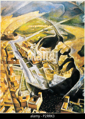 . Italiano : Aeroritratto di Mussolini aviatore . L'année 1930. Alfredo Gauro Ambrosi 6 Alfredo Gauro Ambrosi "Aeroritratto di Mussolini aviatore" Banque D'Images