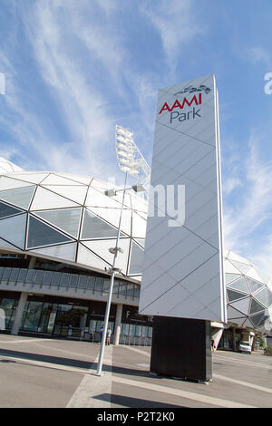 Melbourne, Australie : Avril 09, 2018 : Le Stade rectangulaire Melbourne connue commercialement comme AAMI Park, est un stade de sports de plein air. Banque D'Images